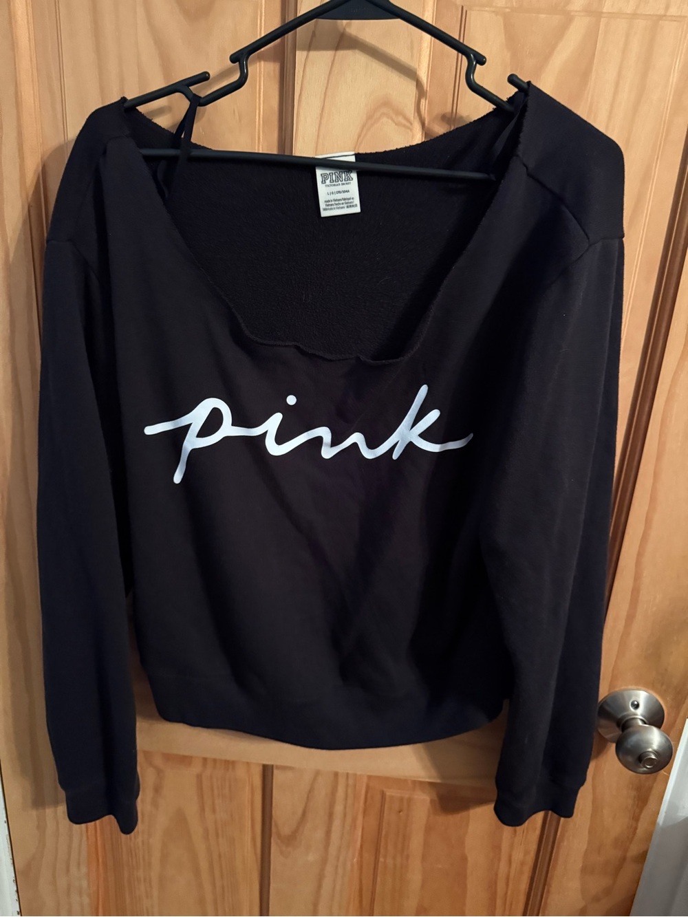Like New, Victoria’s Secret Pink Off The Shoulder Sweatshirt Size Large